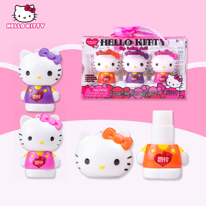 Hello Kitty凯蒂猫儿童玩具化妆品系列凯蒂猫立体水润润唇膏