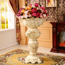 Durando European-style floor Vase ornaments luxury living room retro large flowerpot ceramic Roman column decorations