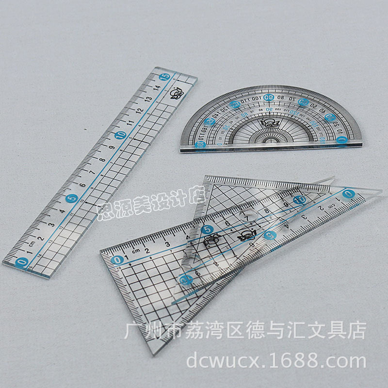 Small Angel Student Triangle plate 4 Suits Triangular Plate Students Multifunction Triangle Ruler Student Sleeve Special Ruler