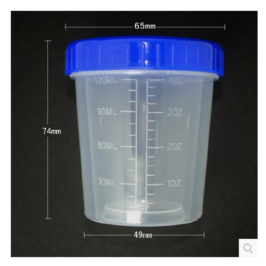 Blue cover plastic measuring cup 120ml measuring cup 120ml 4 oz with scale biological experiment keg