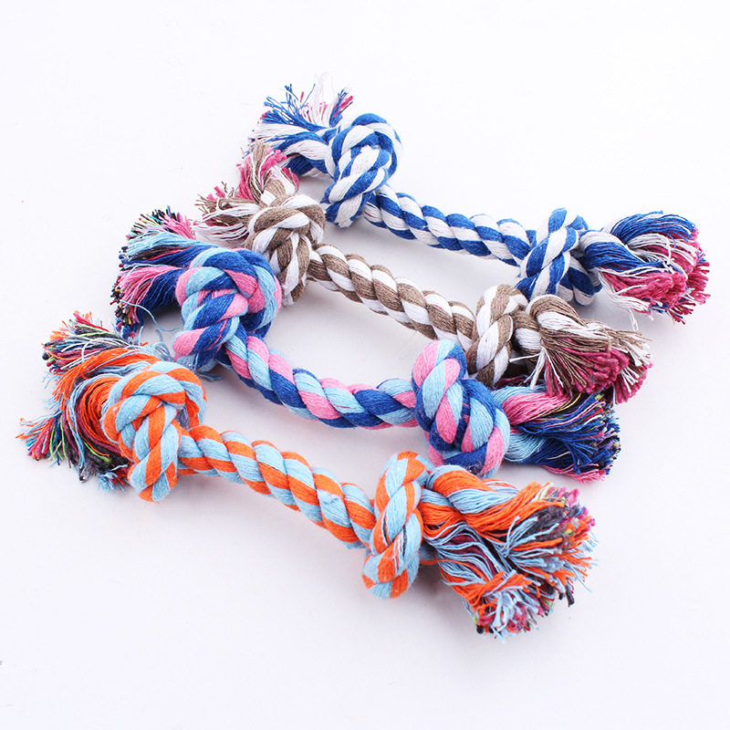 Pet Cotton Rope Toy Dog Grindstone Resistant Bite Training Cotton Rope Teddy Pooch Pooch Toy Pet Supplies