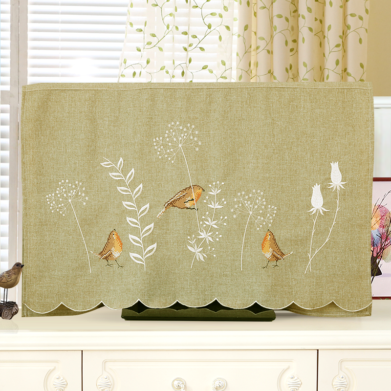 Liquid crystal TV cover 42 50 inch embroidered cloth art TV set cover cloth 60 inch TV dust cover 55 inch 32 inch