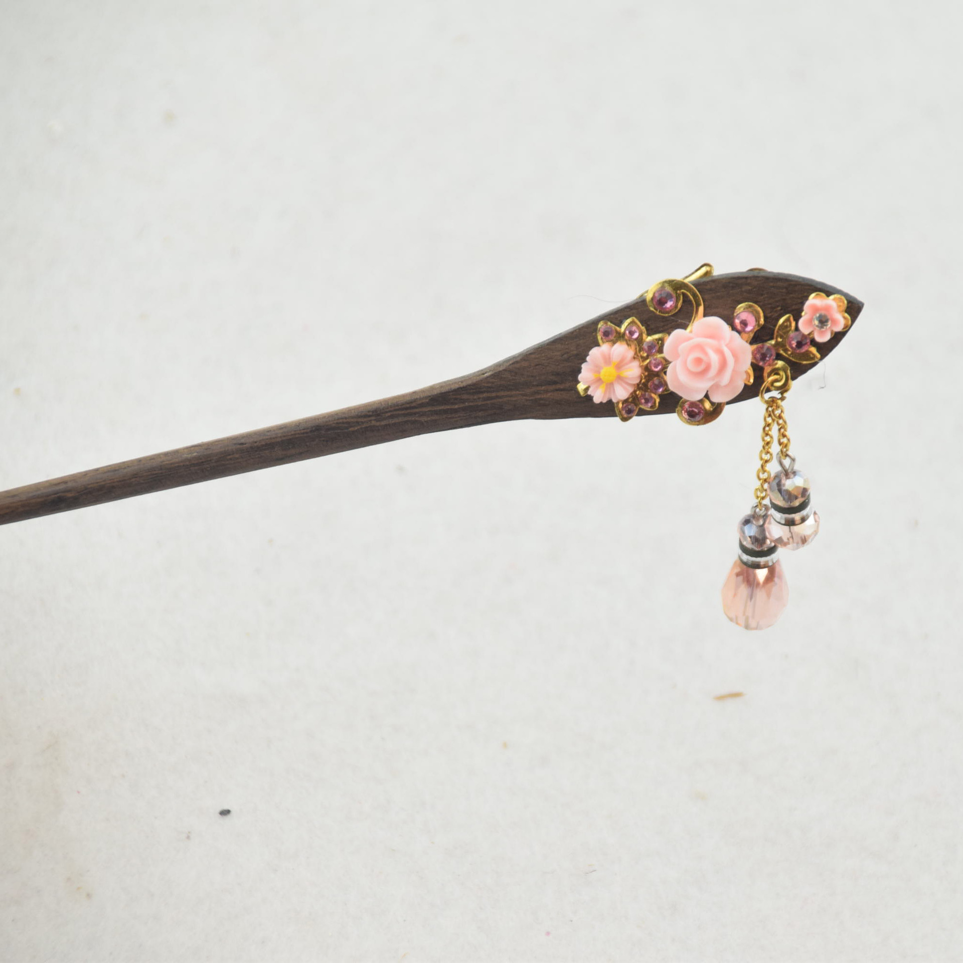 Ethnic Wind Retro Handmade Chicken Wings Wood Hair Hairpin Hanfu Accessories Hair Accessories Hair Accessories Pan Chicken Wings Wood Hairpins Wobbous