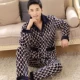 Đồ ngủ nam mùa đông cộng với dày cộng với nhung ấm flannel Đồ ngủ nam mùa đông cotton san hô phù hợp