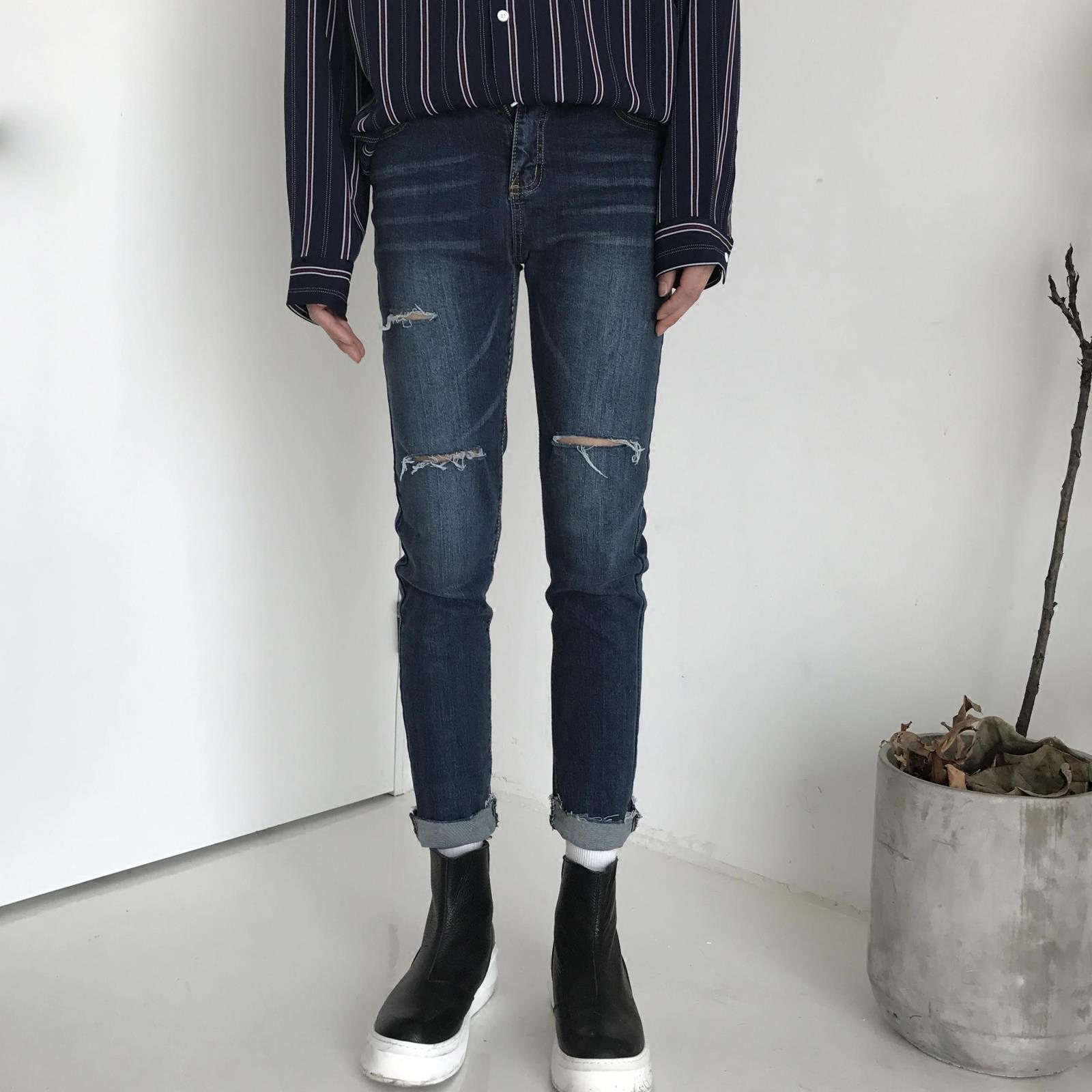 BANGBOY 经典版型经典破洞 牛仔裤男