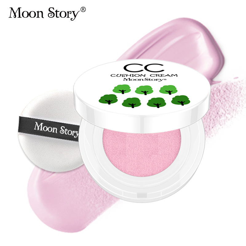 Moonstory/萌黛儿焕颜调色水漾气垫修颜霜 保湿遮瑕裸妆