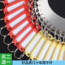 Thickened key plate stainless steel lock storage classification management large key chain hotel key plate key ring ring