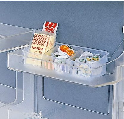 Japan Imported Fridge Plastic Split compartment Kitchen Storage containing box Fruit Vegetable Finishing Basket