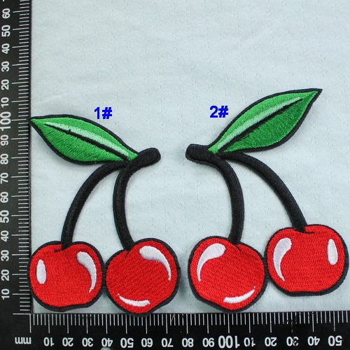 Heart embroidery YD07 Punk Rock Red Cherry Embroidery Pasted Back rubber Clothing Patch Embroidery Chapter