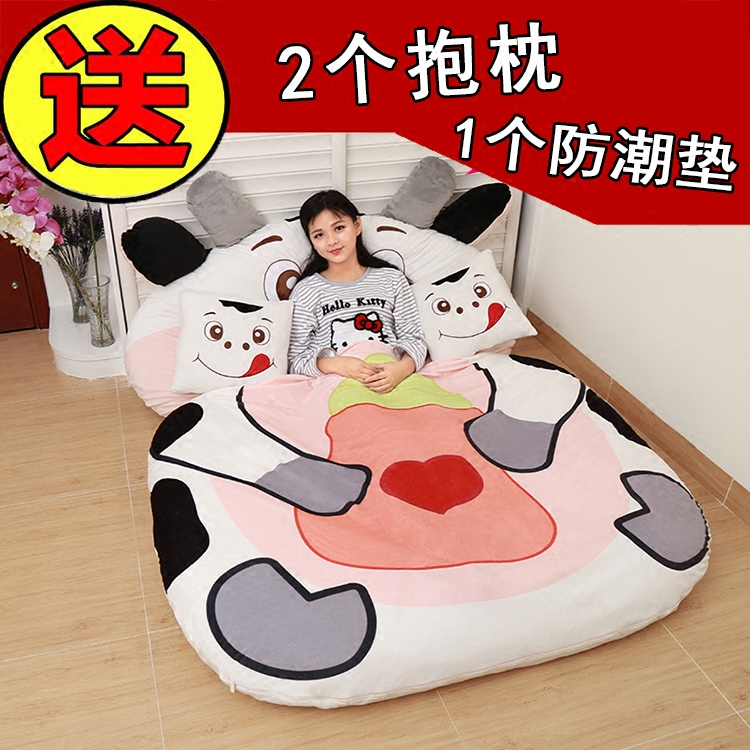 Tatami lazy bed chincho cartoon mattress bedroom single double couple thick cute creative folding bed Children