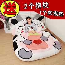 Tatami lazy bed Chinchilla cartoon mattress Bedroom Single double couple thickened cute creative folding bed for children