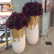 FRP flowerpot combination sales office decoration decoration opening ceremony commercial shopping center beautiful Chen landing vase