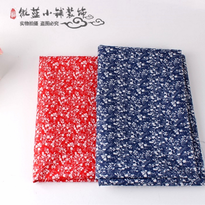 Green Flowers Cloth China Wind Decoration Cloth Ethnic Wind Wall Decoration Material Kindergarten Handmade Diy Printed Fabric