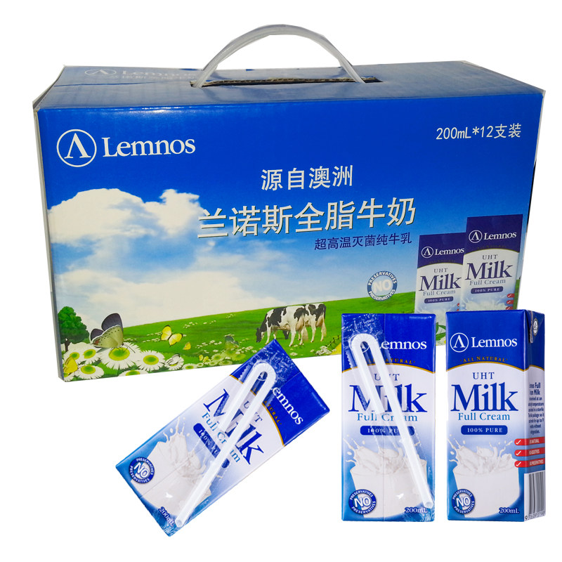 【天猫超市】澳大利亚进口牛奶兰诺斯全脂牛奶200ML*12/箱 礼盒