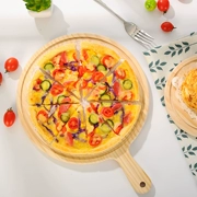 Haozi rắn gỗ tròn pizza gỗ khay gỗ tấm pizza bít tết tây cắt bánh pizza bánh mì tấm gỗ