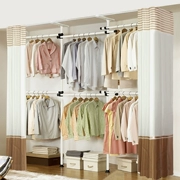 Tủ quần áo gỗ không cứng tổng thể tủ quần áo tùy chỉnh lắp ráp lưu trữ vải cloakroom khung thép lớn đơn giản hiện đại kệ đơn giản - Buồng