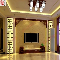 Dongyang khắc gỗ Trung Quốc TV nền tường trang trí bằng gỗ lưới hollow lưới cửa và cửa sổ cửa sổ phân vùng màn hình khung bảo vệ cửa sổ bằng gỗ