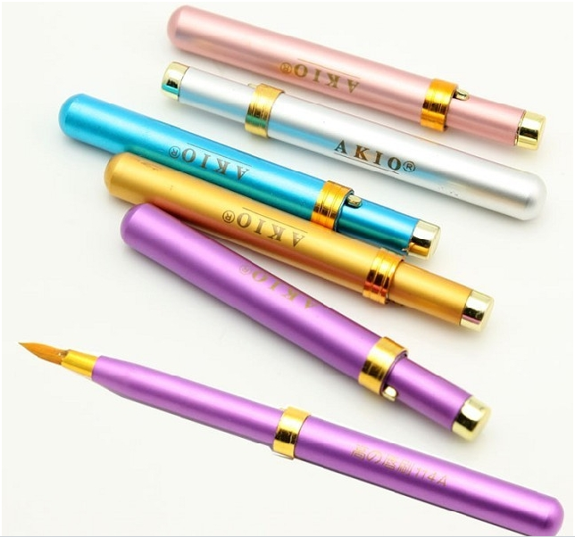 Portable with AKIO metal shell telescopic lip brushed lip line brushed beauty makeup tools wholesale