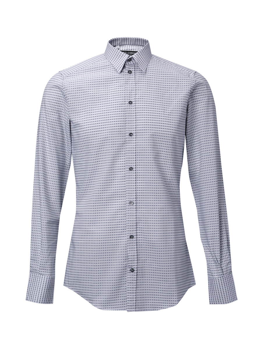 Dolce&Gabbana 白色艺术波点长袖衬衫