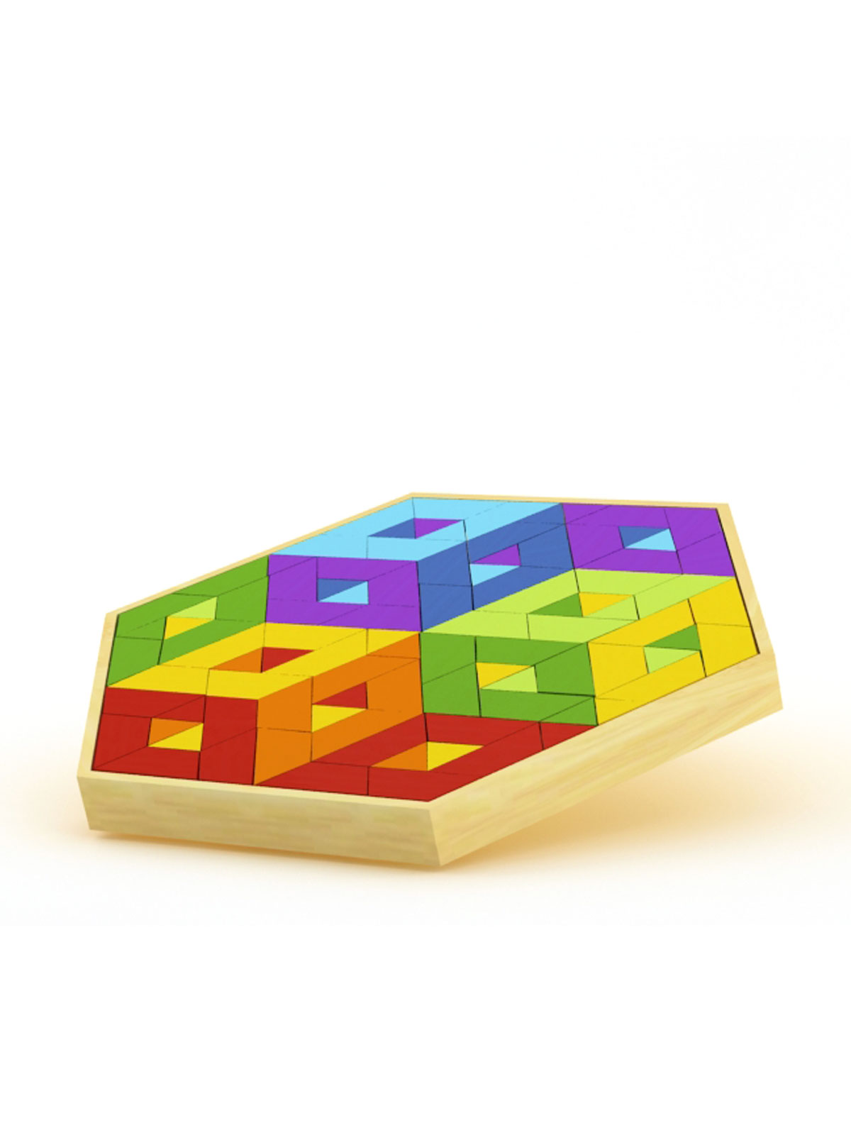 Hape 3岁+益智创意几何拼图（大号）897554