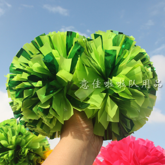 Double material mixed cheerleading flower ball (metal green sublight green) School double head flower cheerleader ball handball