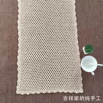 Handmade crochet crochet table flag cloth American vintage rural rural cotton hollow woven woven drawers cupboard turban
