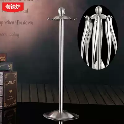 Kitchen rack 6 hook tableware shelf storage layer rack spatula rack stainless steel 360 degree rotating rack