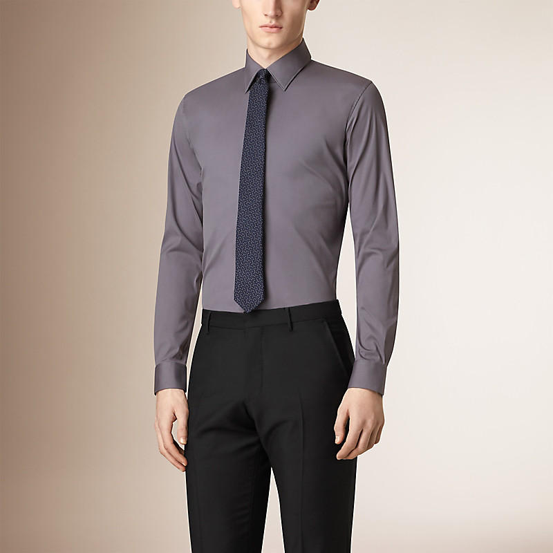 BURBERRY/博柏利修身剪裁弹力棉衬衫 39832291