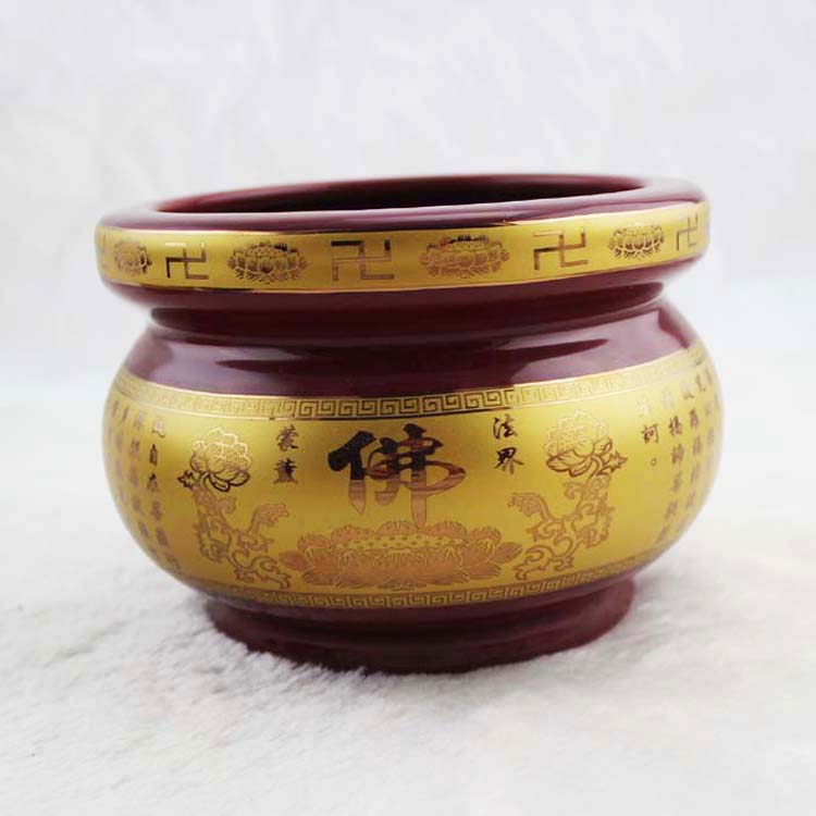 Buddha Supplies for Buddhist Swaying Pieces of Guanyin Lotus Buddhist Calligraphy Hearts Warp ceramic Incense Stove Residence room Incense Stove 4 5 inches