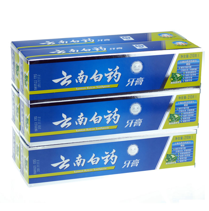 正品云南白药牙膏 薄荷香型 210g*6支 云南白药牙膏 薄荷香