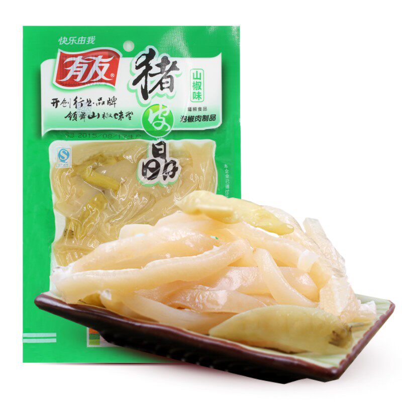 【天猫超市】有友 猪皮晶山椒味90g重庆特产麻辣零食小吃○