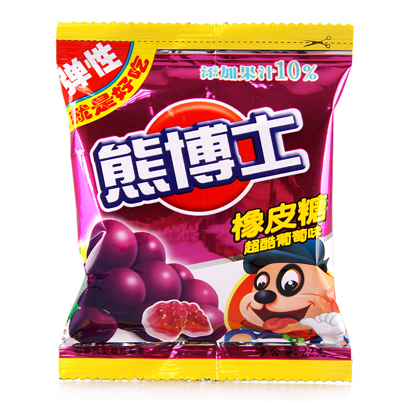 【天猫超市】徐福记熊博士橡皮糖超酷葡萄味22g 休闲零食口味独特