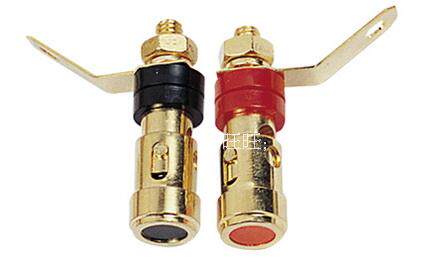 Professional sound power amplifier sound box press type spring self-lock binding post pure copper gold plated