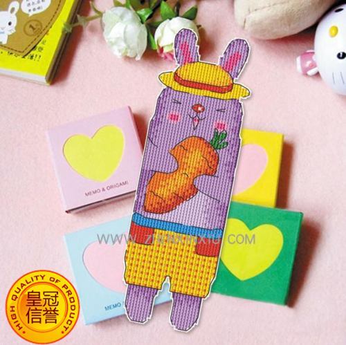 3-piece Mica cross stitch double-sided bookmark post-it note cartoon bookmark note SQ048 Radish feelings
