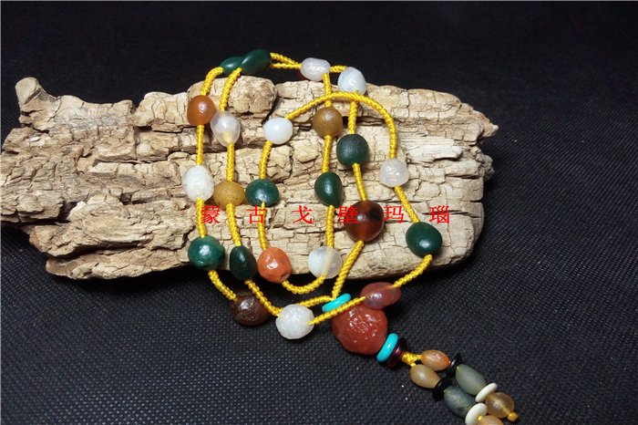 Natural Mongolian Gobi Gomagate Raw Stone Necklace