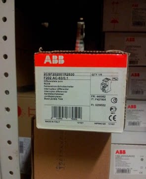 Brand new original installation ABB electromagnetic earth leakage protector F202 AC-63 AC-63 1 0: Italy