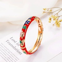 Vòng đeo tay cloisonne Bắc Kinh vòng hoa nhỏ hoa mẫu đơn Thời trang Vòng tay trang sức Bắc Kinh Quà tặng đặc trưng ở nước ngoài vòng tay nữ vàng 18k