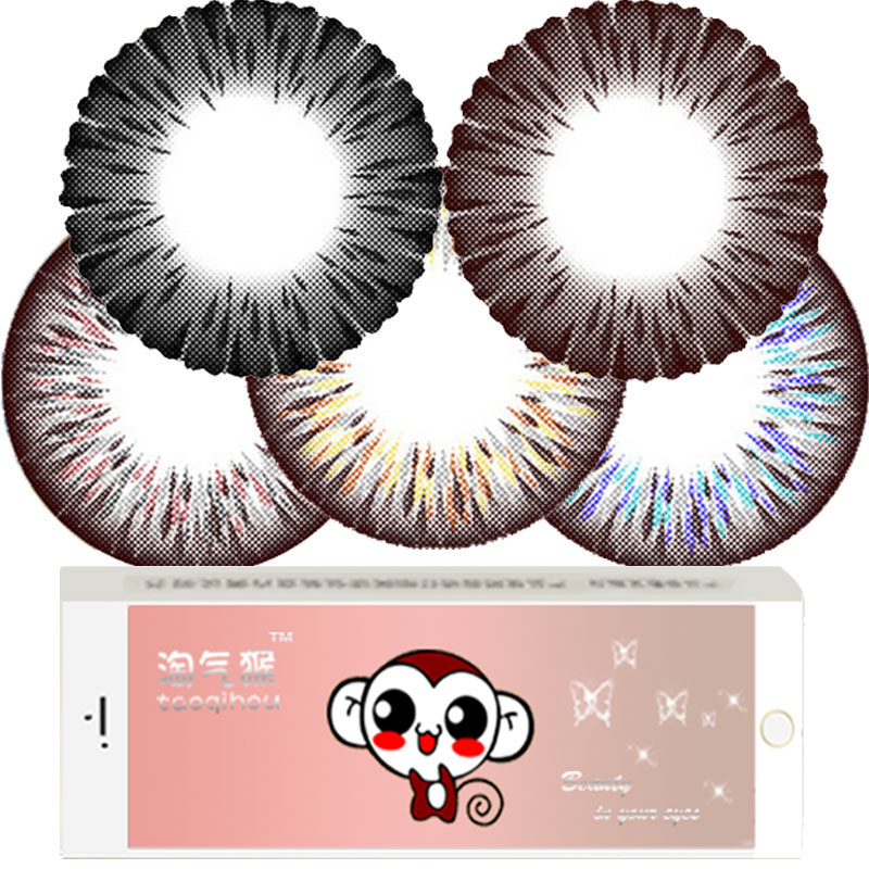 淘气猴大直径显色COS美瞳14.5大萝莉混血彩色隐形眼镜年抛一片dy