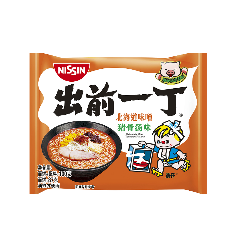 【天猫超市】香港进口食品 出前一丁方便面北海道味噌猪骨100g/袋