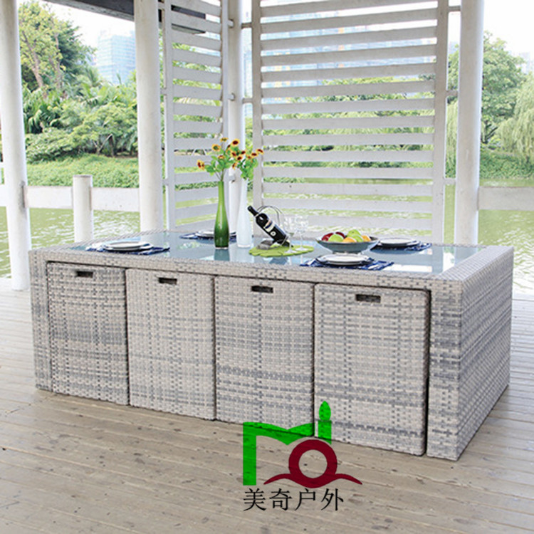 Rattan chair leisure balcony table and chair three-piece combination creative rattan table and chair five-piece set simple outdoor imitation rattan furniture