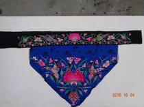 Pièce de broderie ancienne faite à la main broderie Phoenix Miao broderie Songtao Fleur Triangle 34