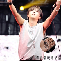Singer Hua Chenyu flower with money chain Skull skeleton pendant punk personality hip hop nightclub Ornament Tide 100 lap