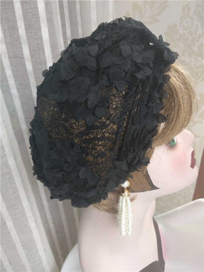 Hollow flower lace mesh cap in summer breathable headscarf cap female cap cap