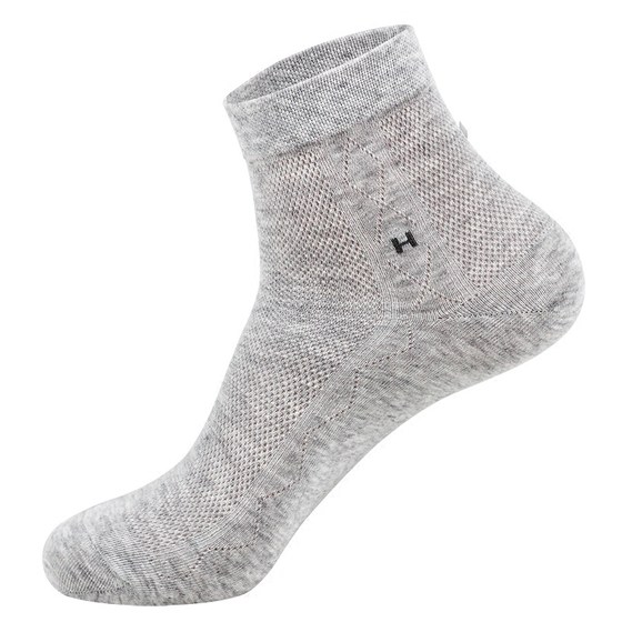 Men's thin socks pure cotton ultra-thin cotton sweat-absorbent men's summer socks breathable mesh summer men's mid-calf socks