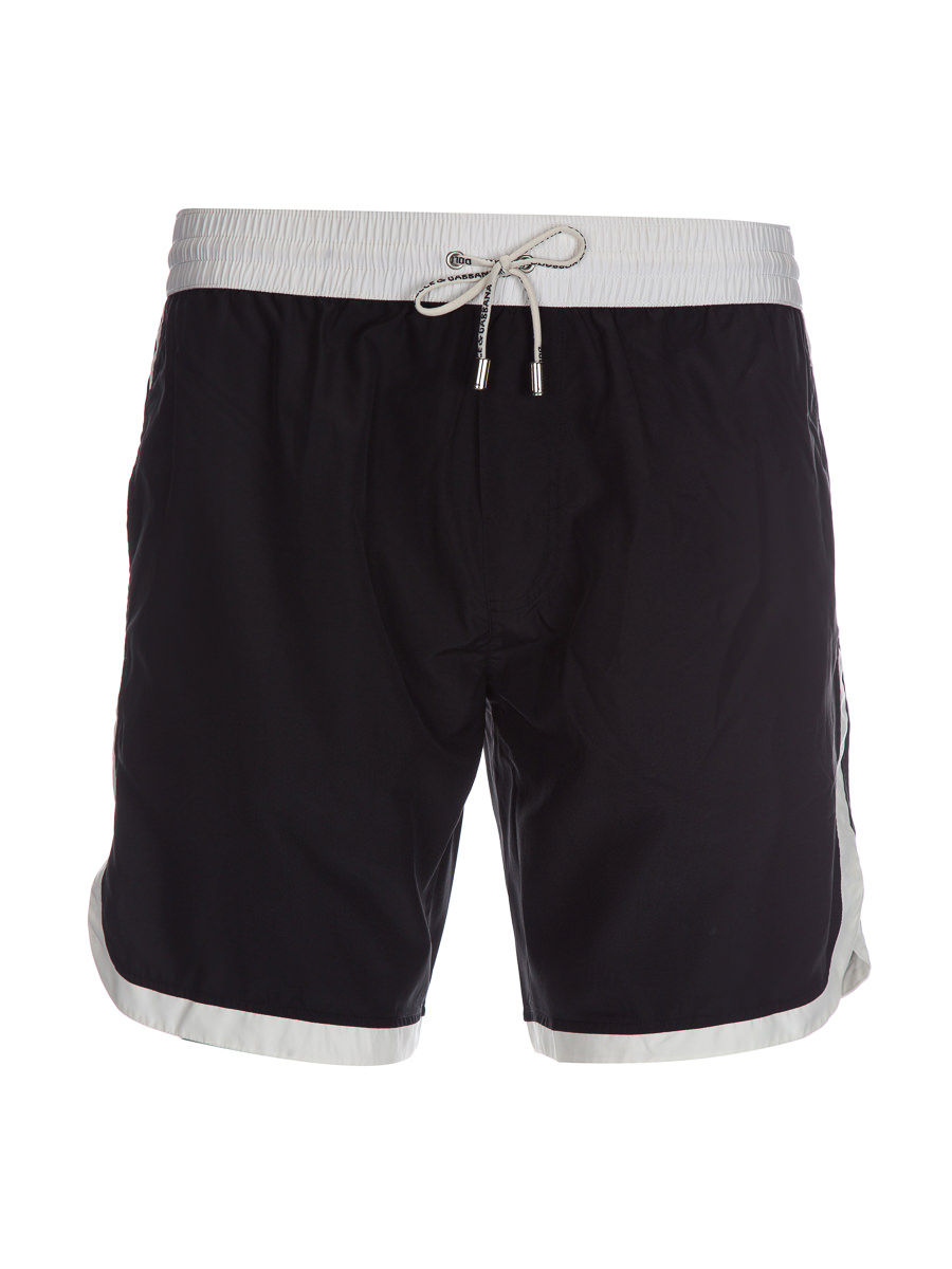 Dolce&Gabbana 黑色拼接抽绳短裤