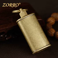 Hồng Kông Zorro ZORRO dầu hỏa nhẹ hơn nồi dầu đồng thau Mang theo hộp đựng dầu di động Phụ kiện 11ml - Bật lửa shop bật lửa