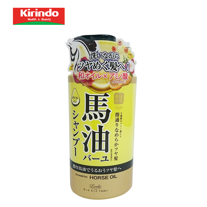 日本直邮kirindo进口Loshi马油洗发水深层清洁滋润450ml/瓶