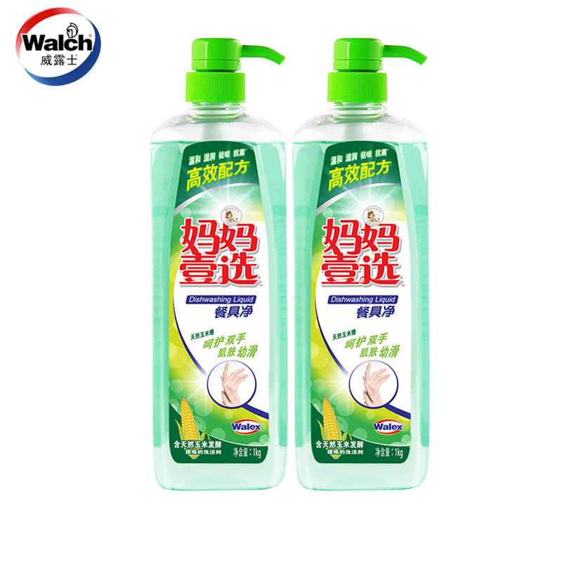 威露士妈妈壹选洗洁精蔬果餐具净组合1kg*2瓶