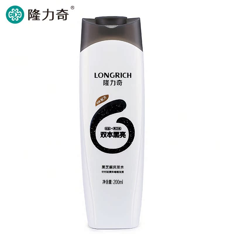 隆力奇200ml黑芝麻洗发水 男女洗发露/液 黑发亮发 柔顺滋养 正品