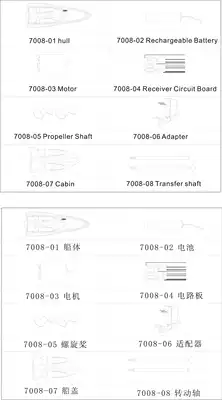 shuangma Double Horse 7008 Remote Control Ship Accessories Daquan Propeller Battery Motor Assembly Receiving Board